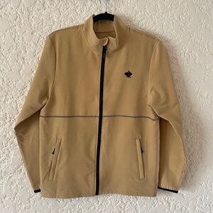 Rabbit Running Let 'Er Zip Jacket, Mens Small, Tan Softshell Waterproof, Worn 1x
